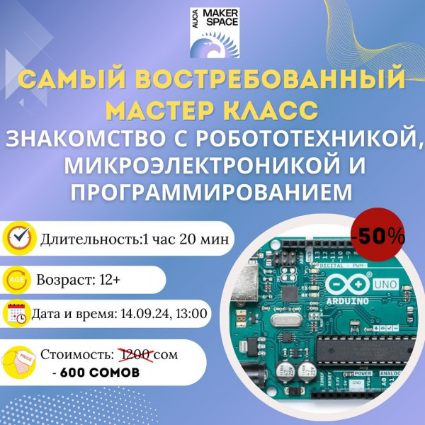  Мастер-класс: “Знакомство с робототехникой, микроэлектроникой и программированием!”