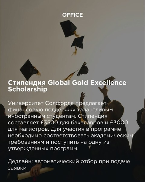  Стипендия Global Gold Excellence Scholarship в Англии