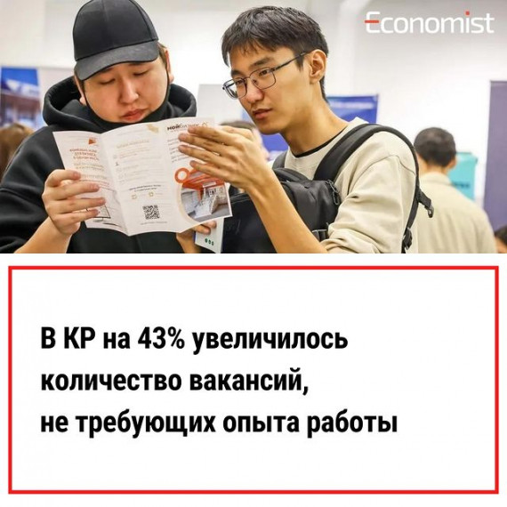 В Кыргызстане за последний год на 43% увеличилось количество вакансий, не требующих опыта работы