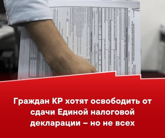 Граждан КР хотят освободить от сдачи Единой налоговой декларации – но не всех