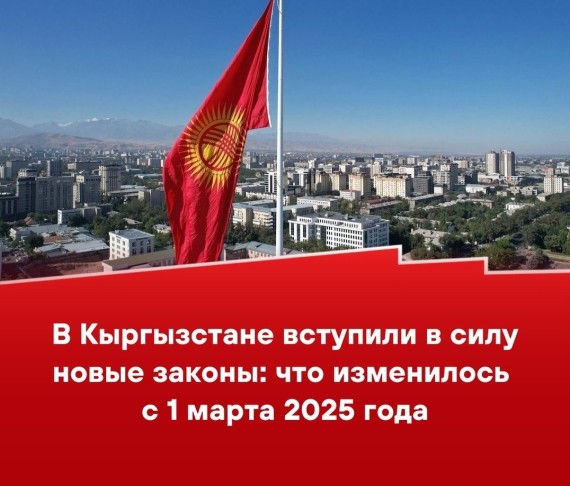 В Кыргызстане вступили  в силу новые законы: что изменилось с 1 марта 2025 года